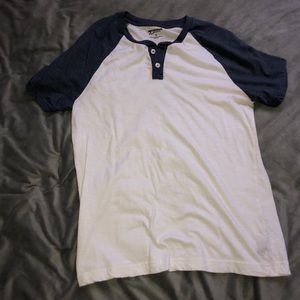 Navy Blue and White Men’s T-Shirt